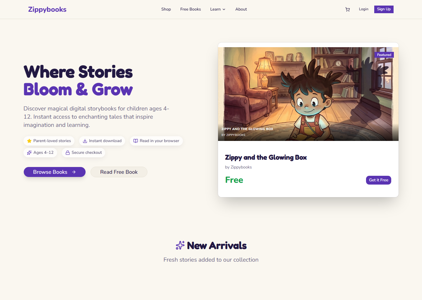 Zippybooks homepage